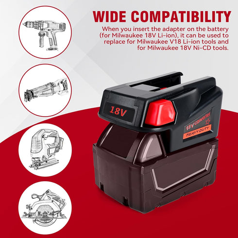 Milwaukee M18 Battery Adapter for Milwaukee V18 48-11-2200 48-11-2230 Power Tool Converter
