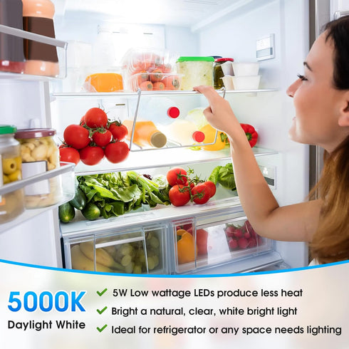 LED Refrigerator Light Bulb, 40 Watt Equivalent A15 Fridge Bulb Waterproof, Daylight White 5000K, 550LM E26 Base, 5W Appliance Bulb, 2-Pack by Maylaywood