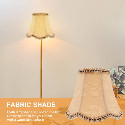 Bulb 5 5 X4. 7 Inch, minkissy Cloth Lamp Shade Vintage Lamp Shade Clip On for Table Lamp/Floor Lamp, X Apricot
