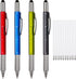 Zhanmai 4 Pieces Gift Pen for Men, 6 in 1 Multitool Tech Tool Pen with Ruler, Levelgauge, Ballpoint Pen and Refills