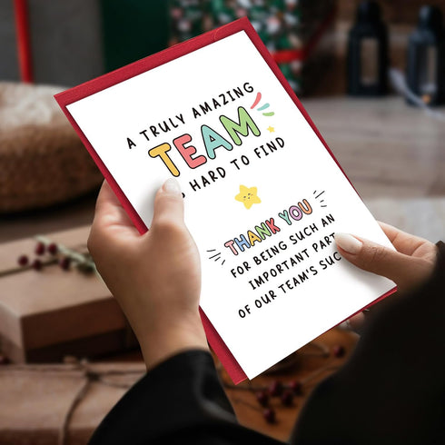 RollupJoy Cute Appreciation Card, Thank You Card for Him Her, Employee Appreciation Gift, Truly Amazing Team Is Hard