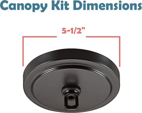 Aspen Creative 21508-11, 5-1/2" 1" Transitional Chandelier & Light Fixture Canopy Kit w/Collar Loop, Oil Rubbed Bronze