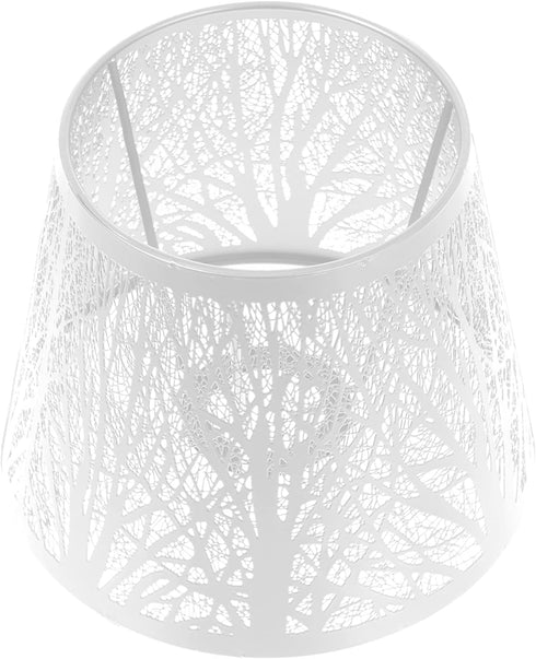 E27 19X19X19cm, Uonlytech Tree Shadow Lamp Shade, Clip On Table Lampshade Hollow out Metal Lamp Shade Light Accessories