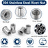 Vifmy Kit(300 M3 M4 M5 M6 M8 M10 M12#8-32#10-24 1/4"-20 5/16"-18 3/8"-16 304 Set Metric & SAE Rivet Nut Assortment