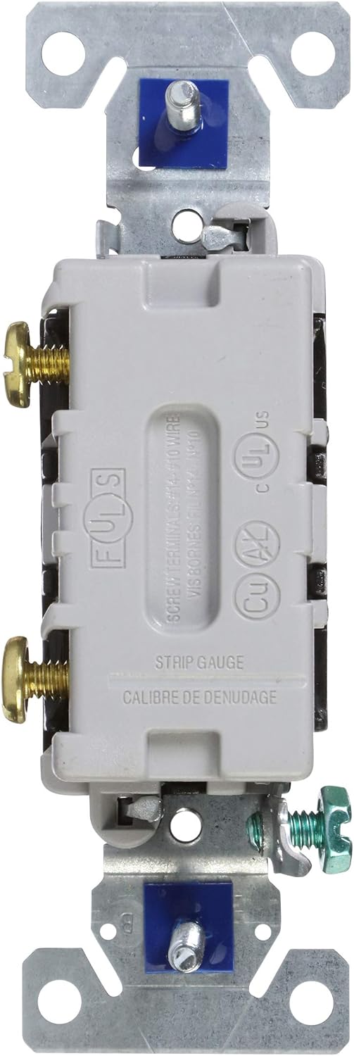 EATON Wiring CS120BK 20-Amp 120/277-Volt Black Commercial Grade Single Pole Compact Toggle Switch with Side Wiring