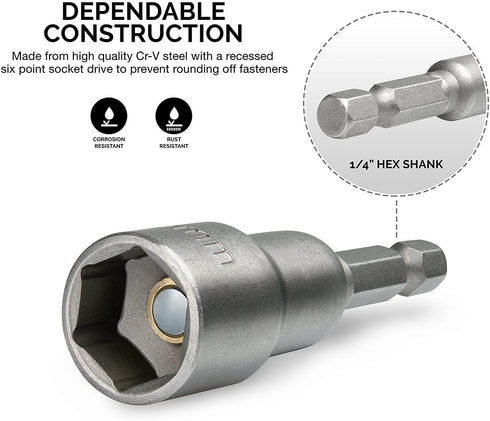 Utoolmart 1/4" 16mm Quick Change Bit Holder, Magnetic Hex Shank Drill Bit Extension for Driver Adapter