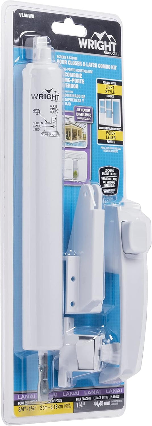 Wright Products VLANWH White Corrosion Resistant Storm and Screen Door Hardware Kit