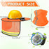 Croknit 1 Set Summer Sun Hard Hat Shade Full Brim Hard Hat Sun Visor with Solar Fan and Neck Sunshade Cover High