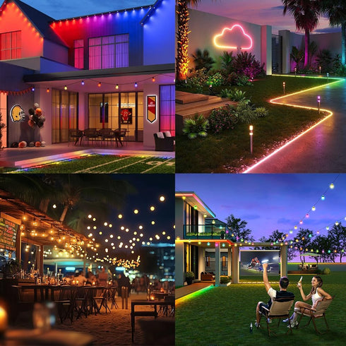IP65 ESP32 DC5-24V, WS2812B Lights(2 Waterproof LED Controller, WLED WiFi APP Control, Outdoor Music Sync Light