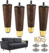 ALAMHI Mid-Century Modern Couch Legs - Set of 4, 6 Inch Brown Round