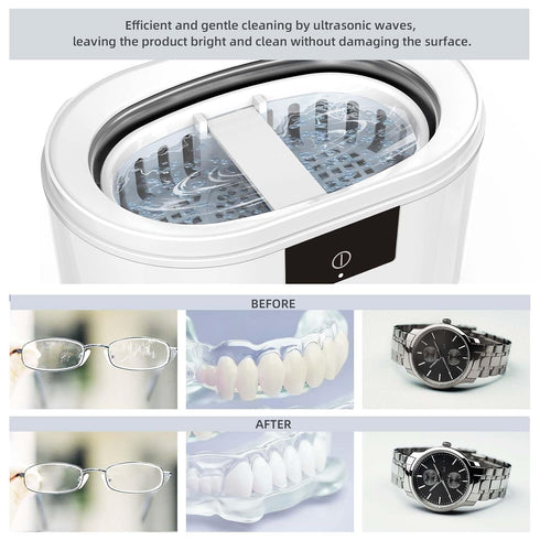 48kHz 500ml ZKH Ultrasonic Jewelry Cleaner, High Frequency Sonic Jewelry Cleaner Machine with Capacity for Jewelry