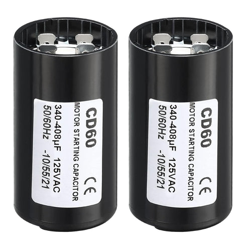 PATIKIL Motor Start Capacitor, 2 Pack 340-408uF/Mfd 125V 50/60Hz CD60 Run Capacitor for Electric Motor Starts