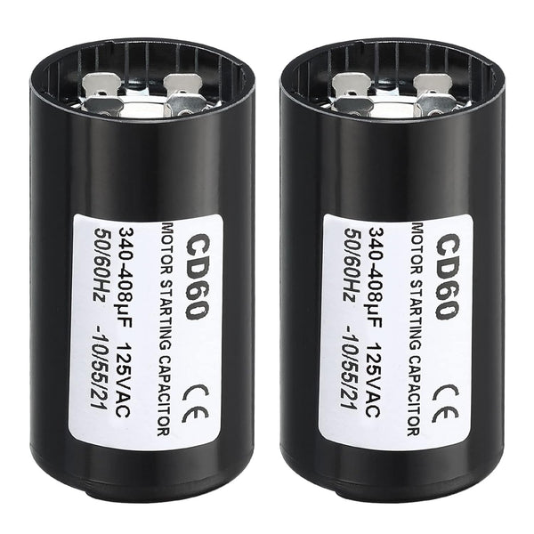 PATIKIL Motor Start Capacitor, 2 Pack 340-408uF/Mfd 125V 50/60Hz CD60 Run Capacitor for Electric Motor Starts