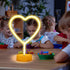 LED Heart Shaped Neon Night Lights Warm White Neon Lamp USB & Battery Powered Hanging Wedding Sign Novelty Indoor Lamps