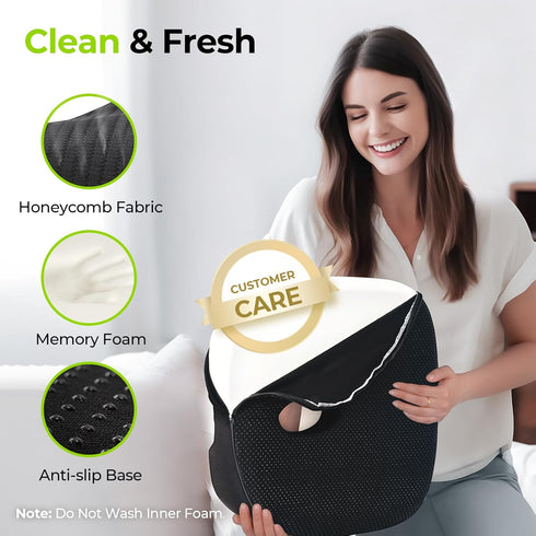 Tailbone AUVON Innovative Donut Pillow Hemorrhoids Scientific Center Hole and Cutout, Orthopedic Pain Relief Donut Seat