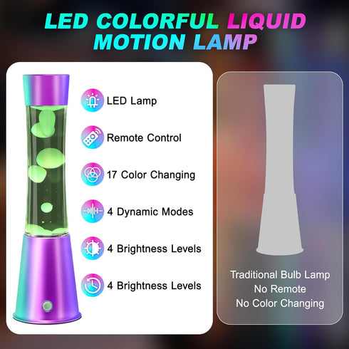 Besight 15.5" 17 Liquid Motion Lamp Color Changing Night Light with Remote, Classic LED Table Lamps for Kids Adults