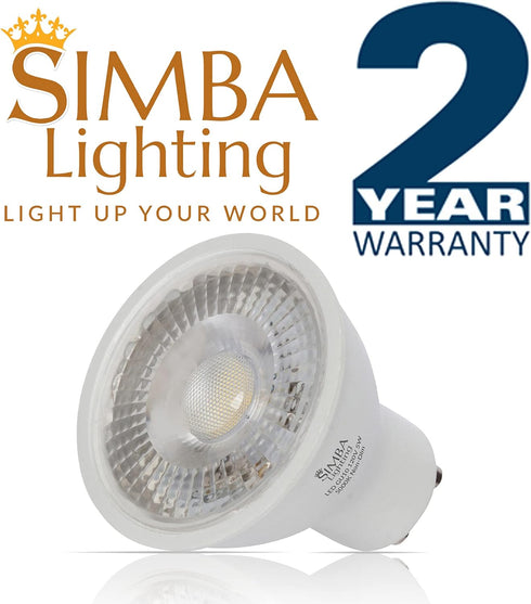 Simba Lighting LED GU10 5W Non-Dimmable Spot Light Bulb, 6 Pack, Halogen 50W Replacement, 5000K