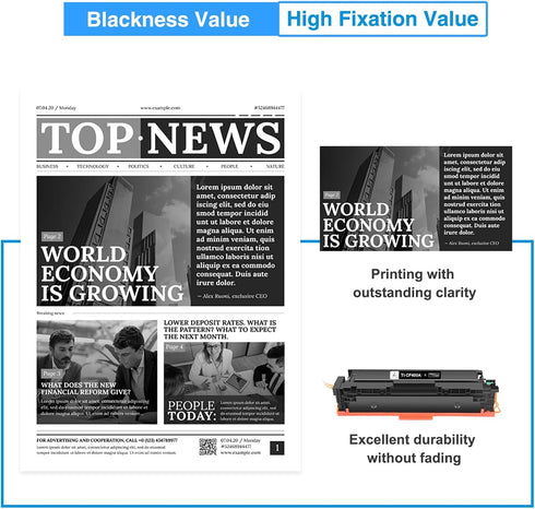 TRUE IMAGE Compatible Toner Cartridge for HP 201A CF400A 201X (Black, 1-Pack) for Color Pro MFP