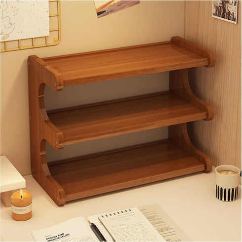 BEKMLOD 3 Tier Bookshelf for Desktop, Storage Rack, Desktop Organization