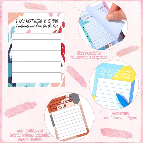 Funny Notepads with Sayings - Assorted 12 Designs, 3 x 3.93 Inch, Funny Office Supplies Notepad for Workers