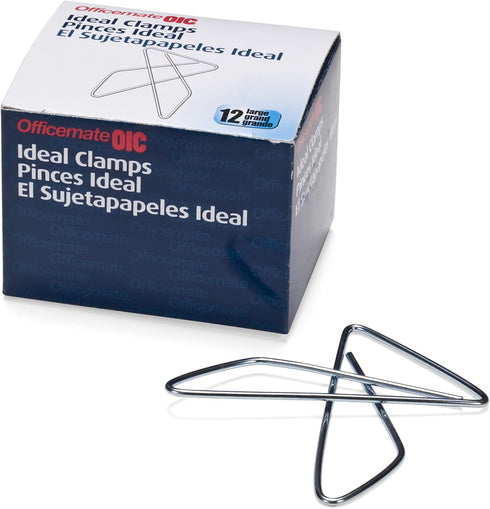 Officemate Large Butterfly Clips 1.875 inch x 2.625 inch, 144 Clips (99966), Silver, Pack of 12