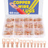 Haisstronica 60PCS Heavy Duty Copper Wire Lugs Kit - Bare Copper Crimp Connectors, Eyelets Tubular Ring