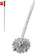 Hollow Round Pen Holder Signing Pen Set for Wedding, Bridal Engagement, Valentine's Day Favors, Silver