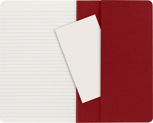 Moleskine Cahier Journal, Soft Cover, Large (5" x 8.25") Ruled/Lined, Cranberry Red, 80 Pages (Set of 3)