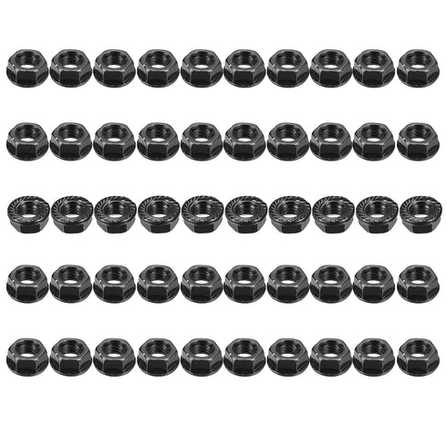 Generic M6 1.00mm 18-8, 50 Pack x Hex Nuts, Carbon Steel Black Oxide, Full Thread, Hex Drive, Bright Finish, Carbon