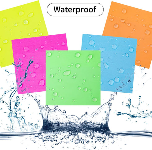 Transparent Sticky Note Pads, 500 Pcs Waterproof Self-Adhesive, 3x3in Colorful, Suitable for Home, Office, School