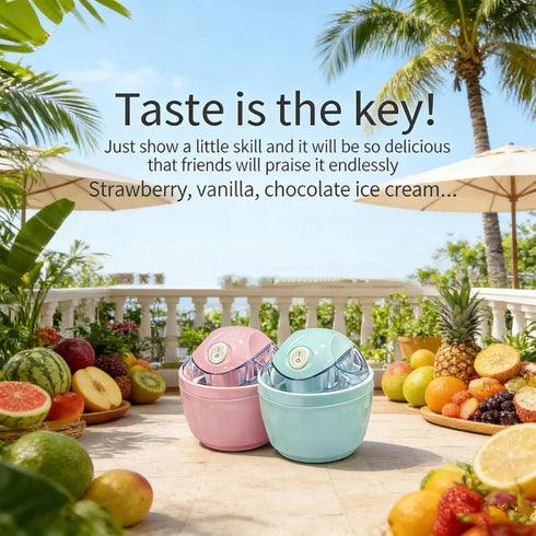 Generic 15-Minute 500ML Frozen Small Home Mini Ice Cream Maker, One-Touch Electric Machine, Personal Dessert Maker