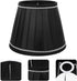 Cozy Pleated Table Lamp Shade Black Fabric with Rhinestones Soft Light Cover for Bedroom Living Desk and Floor Lamps