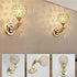 WeFoonLo E14 Modern Crystal Wall Light Pendent Lamp Chrome Finish Bedroom Sconce Lighting Fixture with Pull Cord