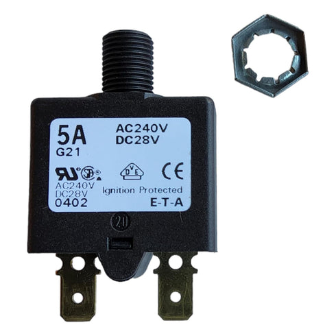 E-T-A Circuit Protection 1658-G21-01-P10-5A Circuit Breaker Therm Push Cur-Rtg 5A Flange 1 Pole