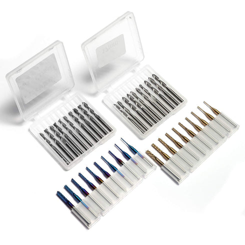 Genmitsu 40pcs End Mills CNC Router Bits, 1/8" Shank CNC Cutter Milling Carving Bit Set, MC40A