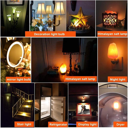 Yi Lighting T22 T7 1W LED Night Light Bulbs, E12 Base, 150lm, 15W Equivalent, Himalayan Salt Lamp Bulb, 2