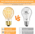 A19 E26 Bulbs 6W 60 6 Pack Dimmable E26 Bulbs 2200K, A19 Bulb 400LM Vintage Edison LED Equivalent Watt, LED Edison