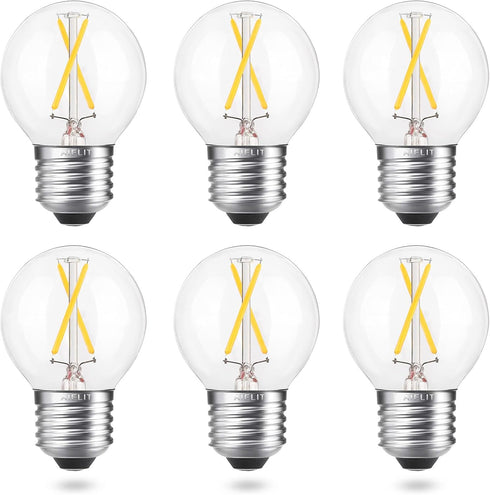 Dimmable Globe LED Bulb, 2W(25-Watt Equivalent), Soft White 3000K, A15/A50 E26 Base