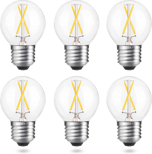 Dimmable Globe LED Bulb, 2W(25-Watt Equivalent), Soft White 3000K, A15/A50 E26 Base
