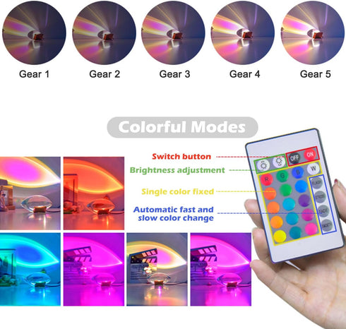 Rumexeng Sunset Angel Eyes Projection Night Light, Colorful Crystal Lamp Table Lamp, Crystal Atmosphere Lamp, Tabletop