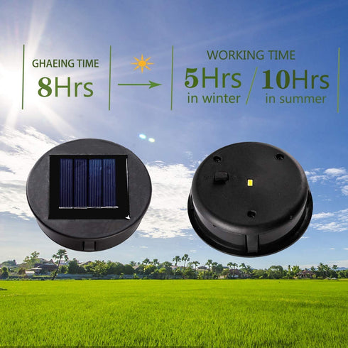 2 Pack Solar Lights Replacement Top Parts, 7 Lumens Lantern Lids for Outdoor Decorations
