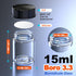 Glass Sample Vials,Wide Mouth Glass Bottle Boro 3.3 with Black Cap for laboratory,reagents bottle,leaf teas, spices,herbs, medication,paint,DIY Craft vials with sticker & Funnel (30mm 15ml 8pcs) by ZHANXUBIO