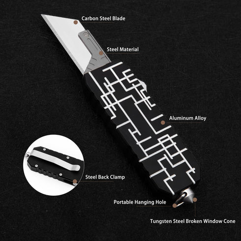 10PCS Aluminum Alloy Utility Knife, Pocket Knife with Clip, Retractable Box Cutter EDC Razor Knives with Blades
