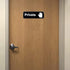 Excello Global Products Private Sign for Doors, Easy to Mount Informative Plastic Sign with Symbols, Pack of 3 (Black)