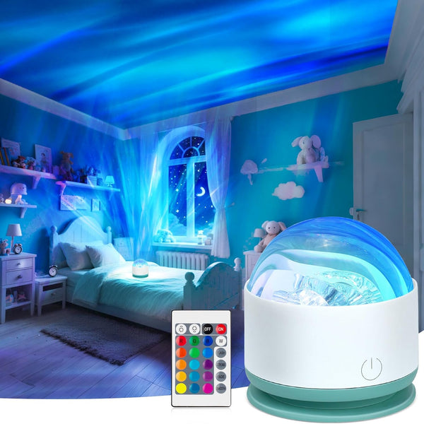 Northern Lights Projector, Rechargeable 16 Color Aurora Night Light Projector Mood Lighting