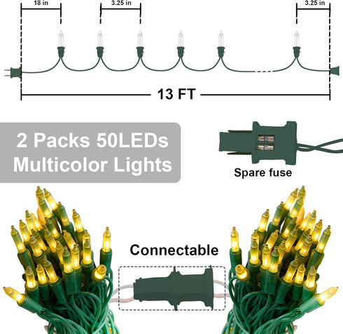 Bulbs, 22 100 Count, Afirst St. Patrick's Day Mini String Lights, Clear Incandescent Feet, Green Wire