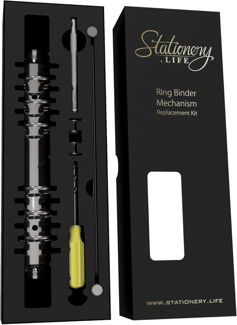 Stationery.Life Ring Binder Mechanism Replacement Kit for Personal Organizers, 6 Rings, Silver