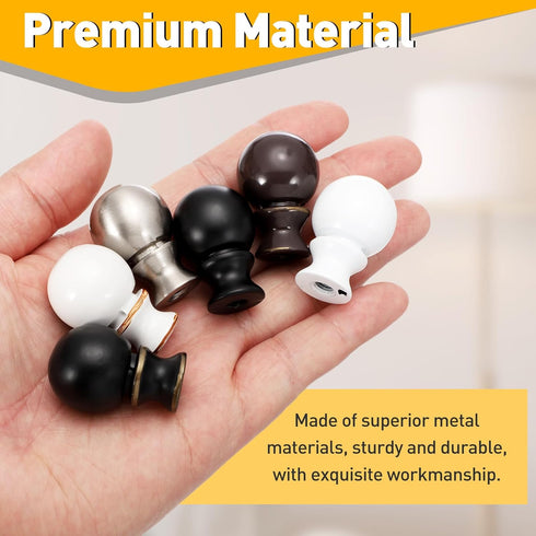 2Pcs 1.5" 1/4-27 uxcell Tall Lamp Finials Brown/Gold, Thread Lamp Cap Knob Decoration Screw Cap Nuts with Cleaning