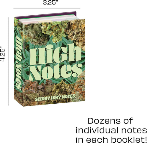 The Unemployed Philosophers Guild High Notes Sticky Icky Notes, Pot Themed 3.25" by 4.25" Booklet with Self-Sticky Notes