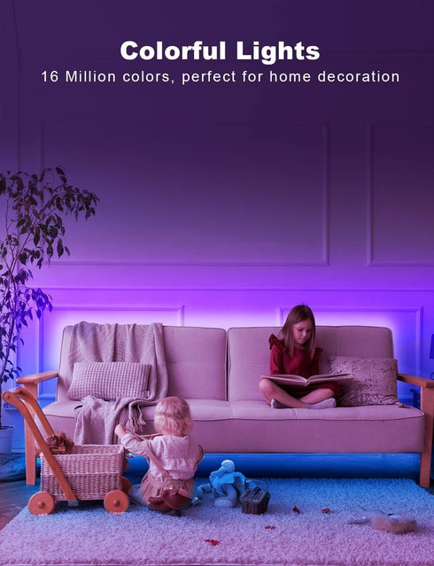 200ft DAYBETTER Smart RGB Led Strip Lights, Led Lights for Bedroom with App Control, Multicolor Changing Led Light